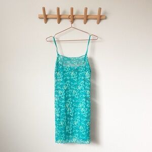 Josie Natori Turquoise and Green Lace Chemise